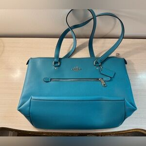 Turquoise coach tote